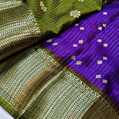 Supernal Purple Printed Dola Silk Saree With Luxuriant Blouse Piece