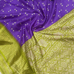 Supernal Purple Printed Dola Silk Saree With Luxuriant Blouse Piece
