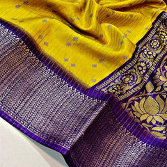 Magnetic Yellow Digital Printed Dola Silk Saree With Mellifluous Blouse Piece