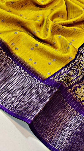 Magnetic Yellow Digital Printed Dola Silk Saree With Mellifluous Blouse Piece