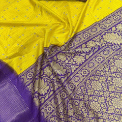 Magnetic Yellow Digital Printed Dola Silk Saree With Mellifluous Blouse Piece