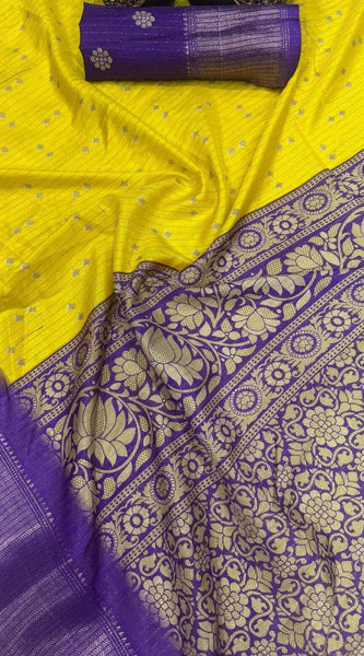 Magnetic Yellow Digital Printed Dola Silk Saree With Mellifluous Blouse Piece