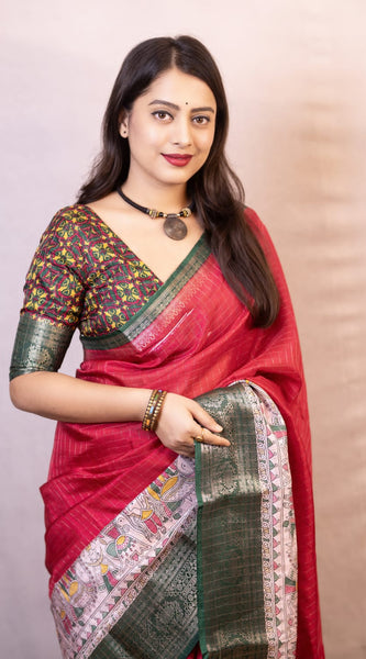 Majestic Dark Pink Digital Printed Dola Silk Saree With Fugacious Blouse Piece