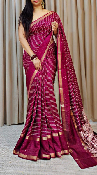 Lassitude Dark Pink Digital Printed Dola Silk Saree With Gratifying Blouse Piece