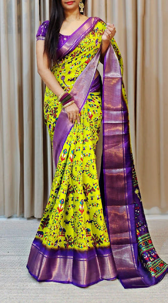 Engrossing Perrot Digital Printed Soft Silk Saree With Hypnotic Blouse Piece