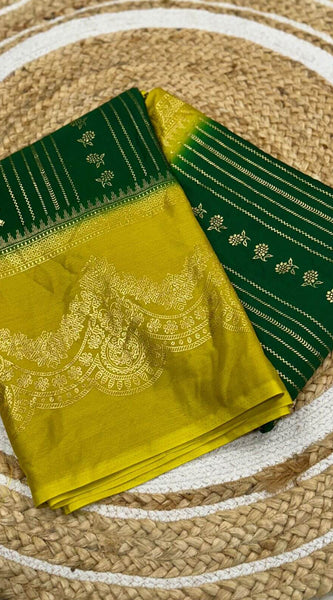 Amiable Dark Green Digital Printed Chiffon Saree With Vivacious Blouse Piece