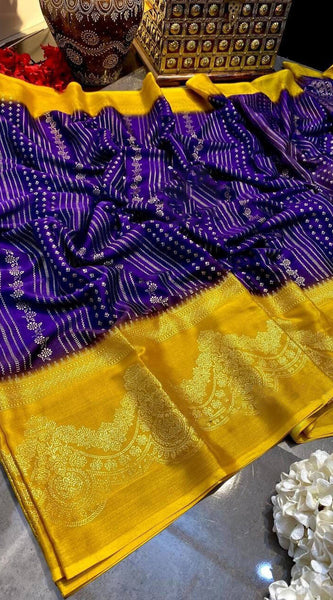 Allure Royal Blue Digital Printed Chiffon Saree With Effulgent Blouse Piece