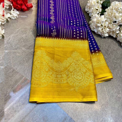 Allure Royal Blue Digital Printed Chiffon Saree With Effulgent Blouse Piece