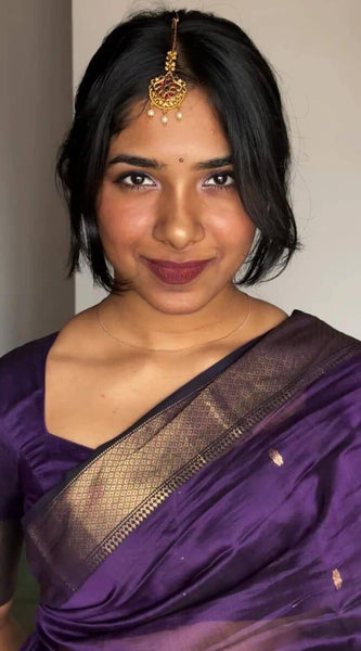 Fantabulous Purple Cotton Silk Saree With Pleasurable Blouse Piece