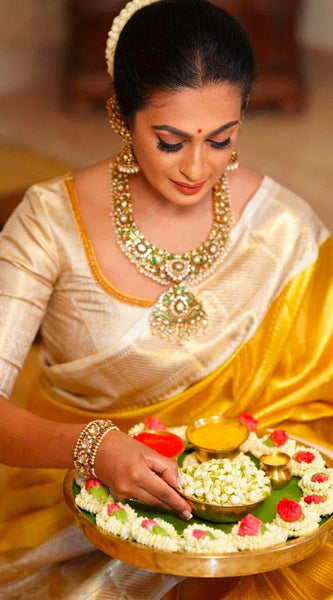 Bucolic Yellow Kanjivaram Silk Saree With Smashing Blouse Piece