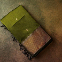 Seraglio Green Cotton Silk Saree With Magnificat Blouse Piece