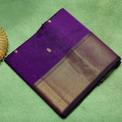 Groovy Purple Cotton Silk Saree With Adoring Blouse Piece