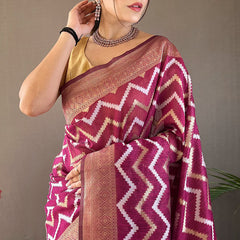 Breathtaking Purple Cotton Silk Saree With Majesty Blouse Piece