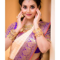 Soft Handloom Lichi Silk Saree with Royal Zari Pattern
