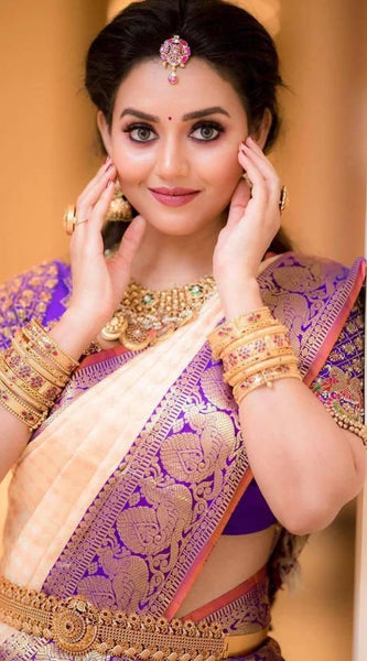 Soft Handloom Lichi Silk Saree with Royal Zari Pattern