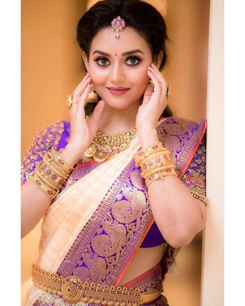 Soft Handloom Lichi Silk Saree with Royal Zari Pattern