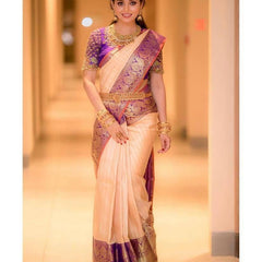 Soft Handloom Lichi Silk Saree with Royal Zari Pattern