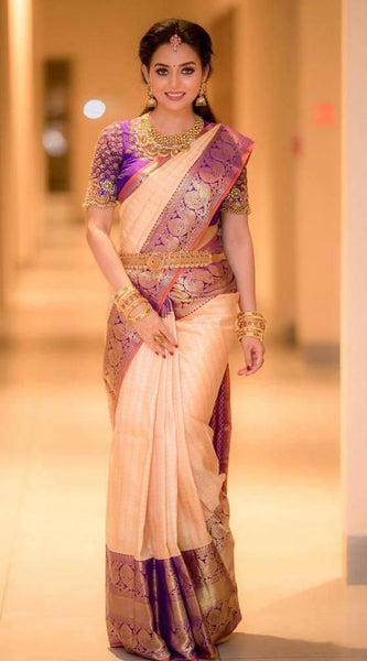 Soft Handloom Lichi Silk Saree with Royal Zari Pattern