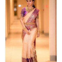 Soft Handloom Lichi Silk Saree with Royal Zari Pattern
