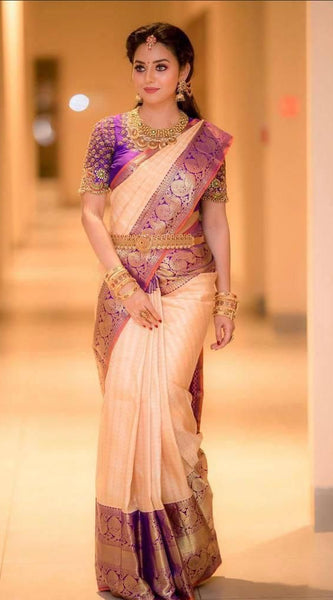 Soft Handloom Lichi Silk Saree with Royal Zari Pattern