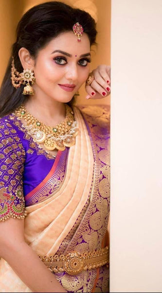 Soft Handloom Lichi Silk Saree with Royal Zari Pattern