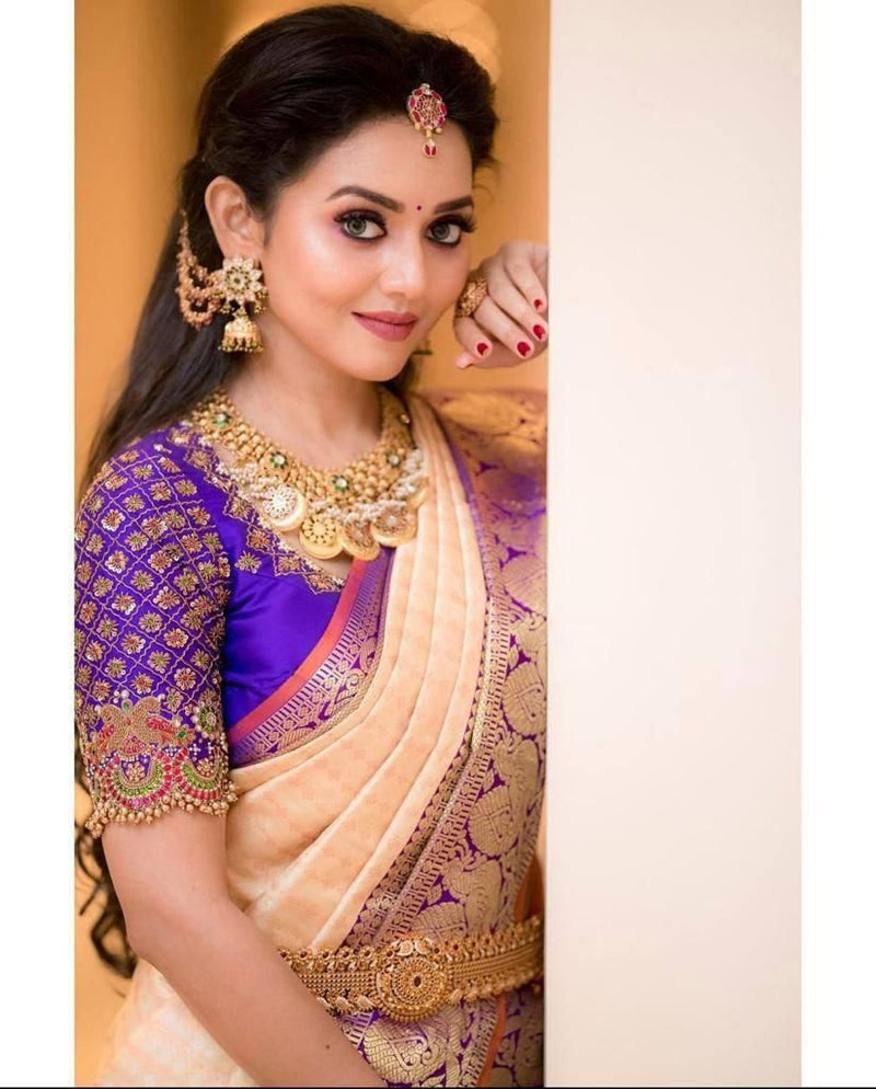 Soft Handloom Lichi Silk Saree with Royal Zari Pattern