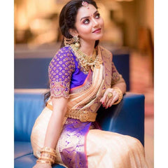 Soft Handloom Lichi Silk Saree with Royal Zari Pattern