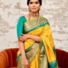 Regal Look Lichi Silk Saree with Elegant Zari Weaving
