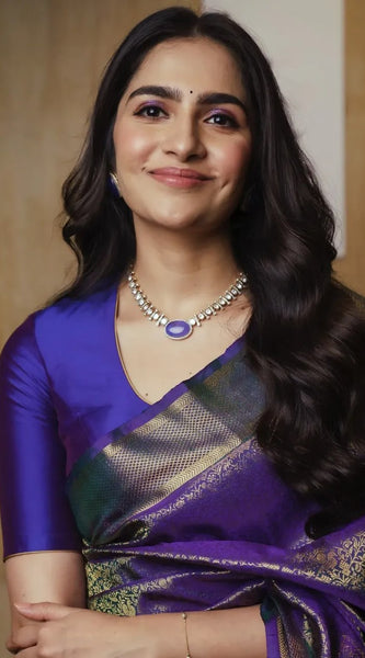 Comely Purple Soft Silk Saree With Evocative Blouse Piece