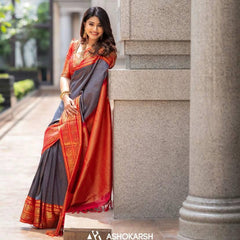 Fairytale Blue Soft Silk Saree With Nemesis Blouse Piece