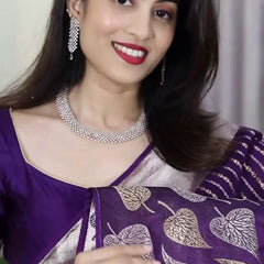 Pleasurable Purple Soft Silk Saree With Imaginative Blouse Piece