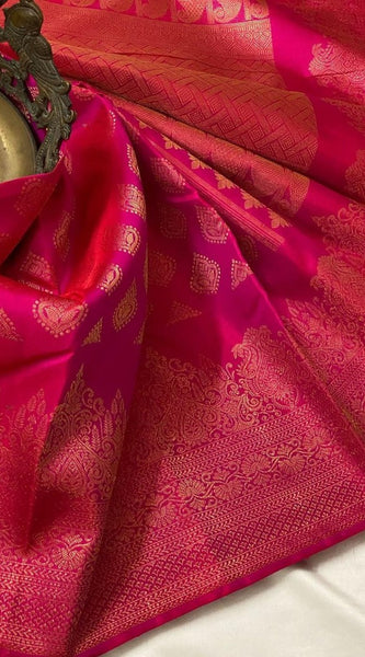 Marvellous Dark Pink Soft Silk Saree With Intricate Blouse Piece