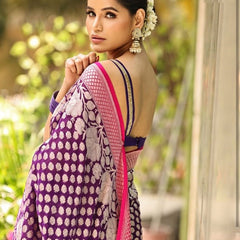 Scrumptious Purple Soft Silk Saree With Supernal Blouse Piece