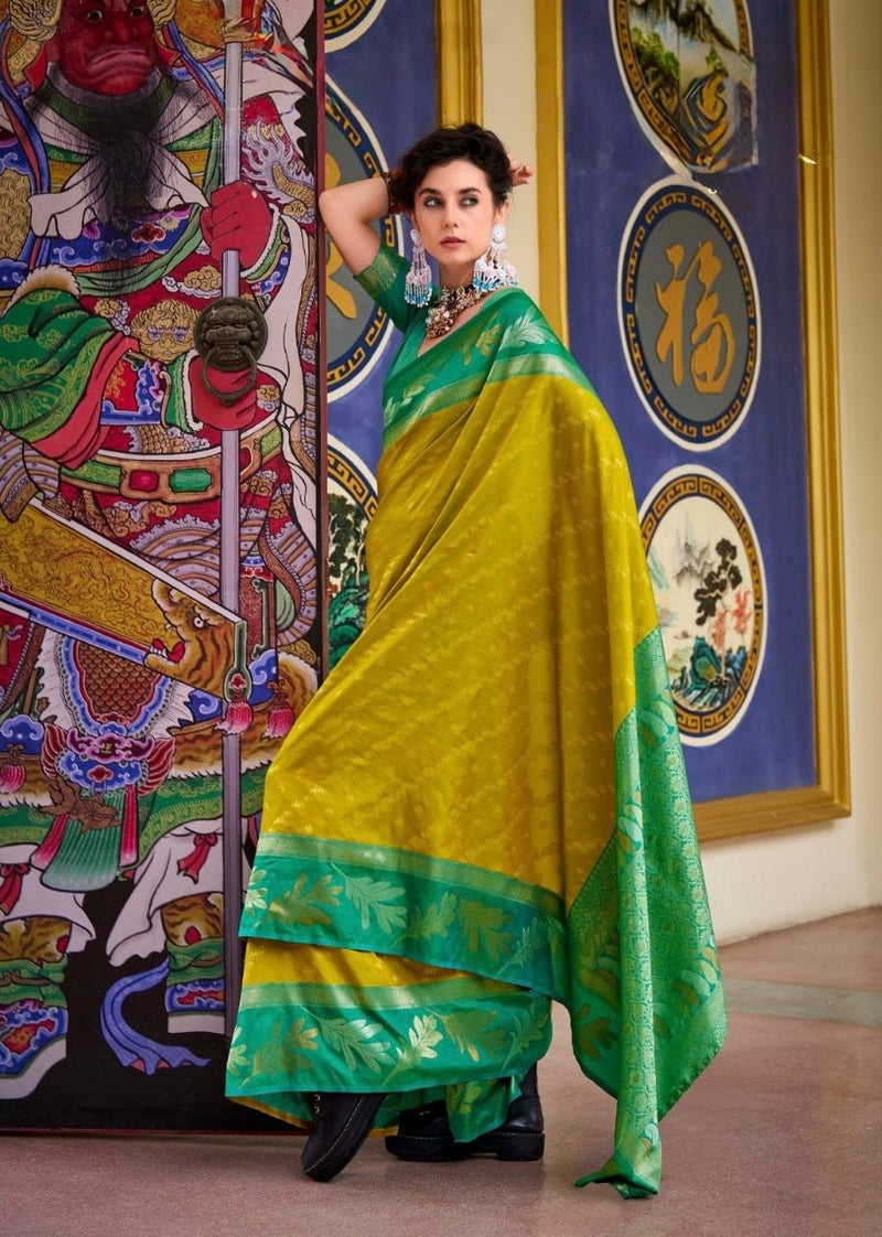 Desiring Pista-Rama Soft Silk Saree With Blissful Blouse Piece