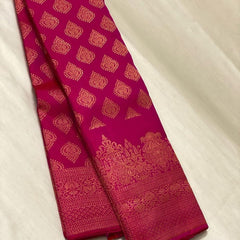 Marvellous Dark Pink Soft Silk Saree With Intricate Blouse Piece