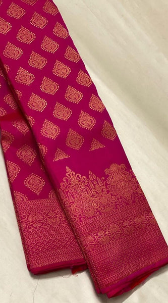 Marvellous Dark Pink Soft Silk Saree With Intricate Blouse Piece