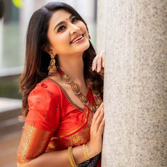 Fairytale Blue Soft Silk Saree With Nemesis Blouse Piece