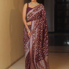 Bewitching Red Soft Silk Saree With Conflate Blouse Piece