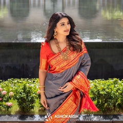 Fairytale Blue Soft Silk Saree With Nemesis Blouse Piece