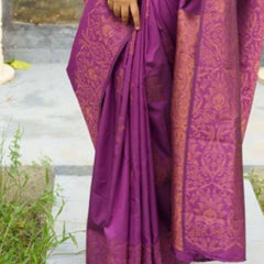 Ephemeral Purple Soft Silk Saree With Excellent Blouse Piece