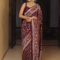 Bewitching Red Soft Silk Saree With Conflate Blouse Piece