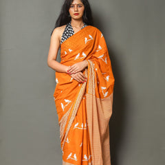 Designer Banarasi Silk Saree with Heavy Brocade Work Dark Yellow