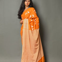Designer Banarasi Silk Saree with Heavy Brocade Work Dark Yellow