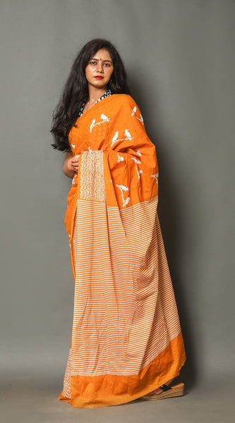 Designer Banarasi Silk Saree with Heavy Brocade Work Dark Yellow