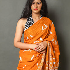 Designer Banarasi Silk Saree with Heavy Brocade Work Dark Yellow